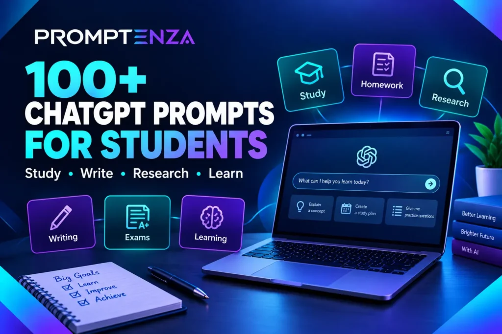 100+ ChatGPT prompts for students for studying, writing, research and exam preparation