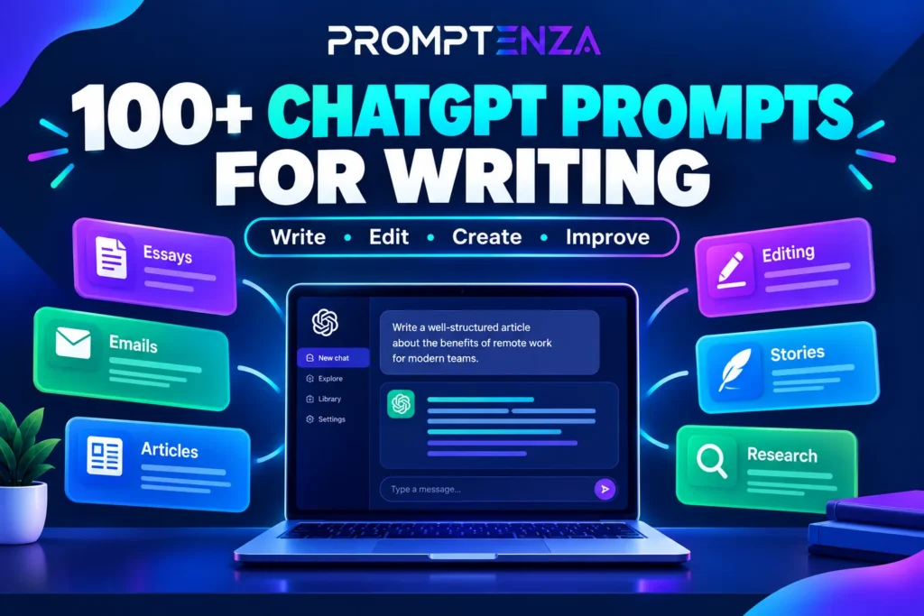 100+ ChatGPT prompts for writing essays, emails, articles, stories and editing