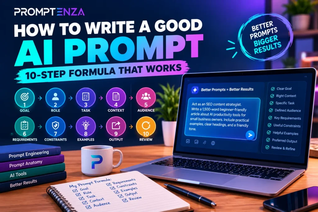 How to write a good AI prompt using a 10-step prompt formula